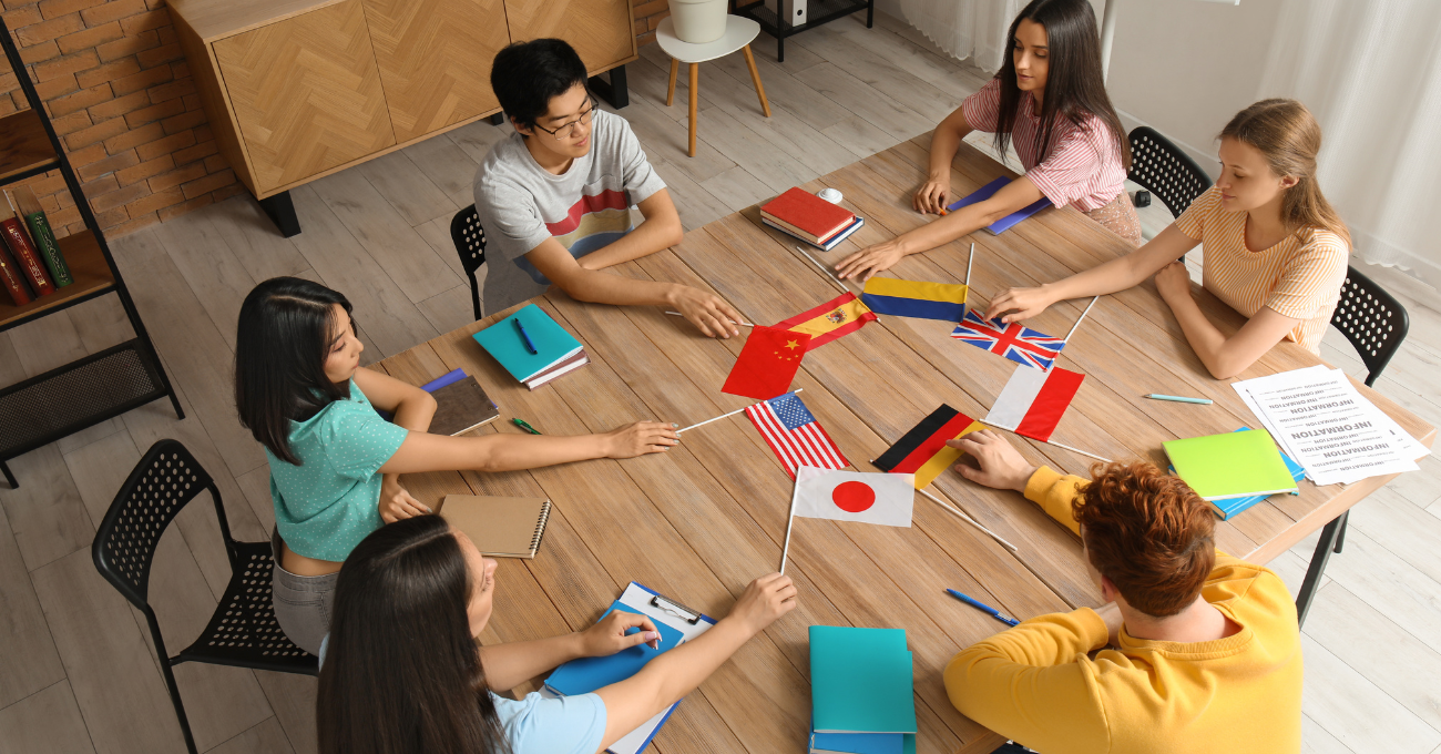 International students from different country studying at Becoming Institute.