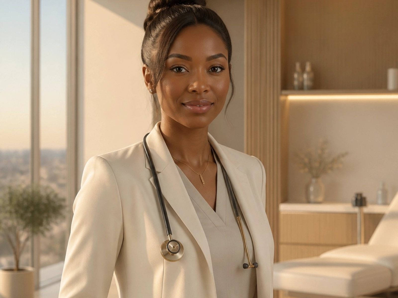 A Registered Nurse in clinical attire — representing the incumbent nursing workforce Canada relies on, and the starting credential for this program.