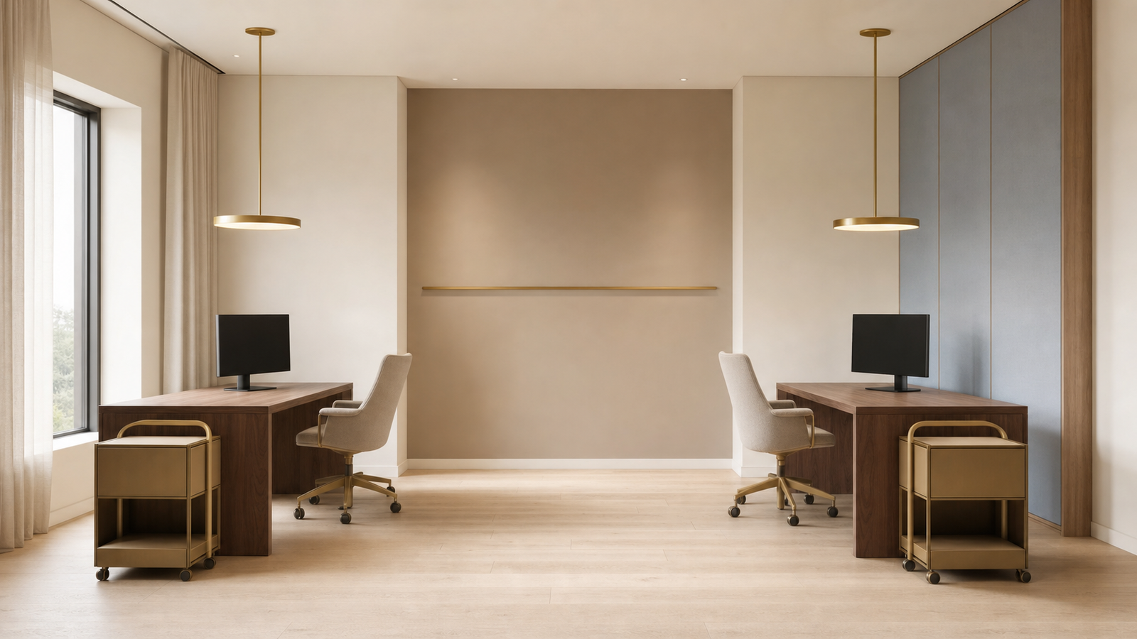 Architectural interior of Zone 3 — modality and technology lab at the Calm Becoming Centre, Brampton
